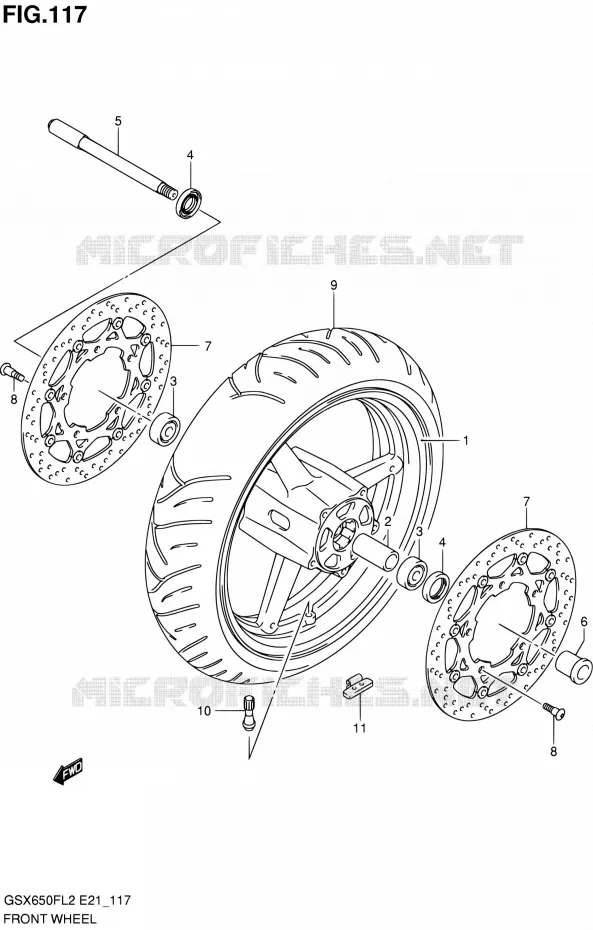 VOORWIEL (GSX650FL2 E21) Suzuki MOTO 650 GSX-F 2012  GSX650FL2(E21)