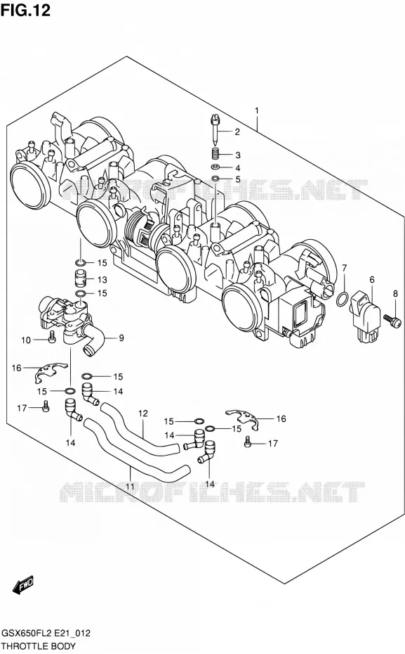 GASKLEPHUIS Suzuki MOTO 650 GSX-F 2012  GSX650FL2(E24)