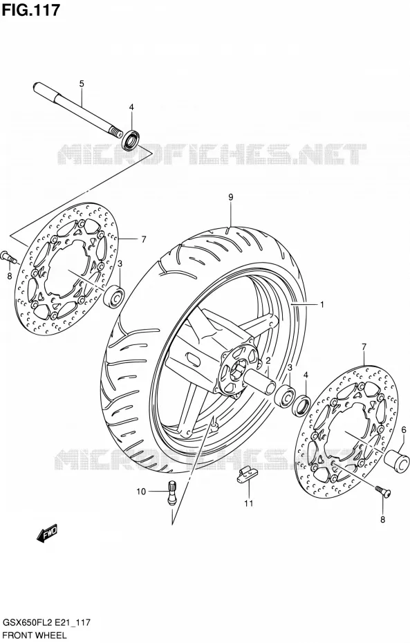 VOORWIEL (GSX650FL2 E21) Suzuki MOTO 650 GSX-F 2012  GSX650FL2(E24)