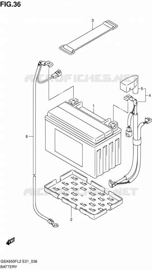 ACCU (GSX650FAL2 E21) Suzuki MOTO 650 GSX-F 2014  GSX650FAL2(E21)