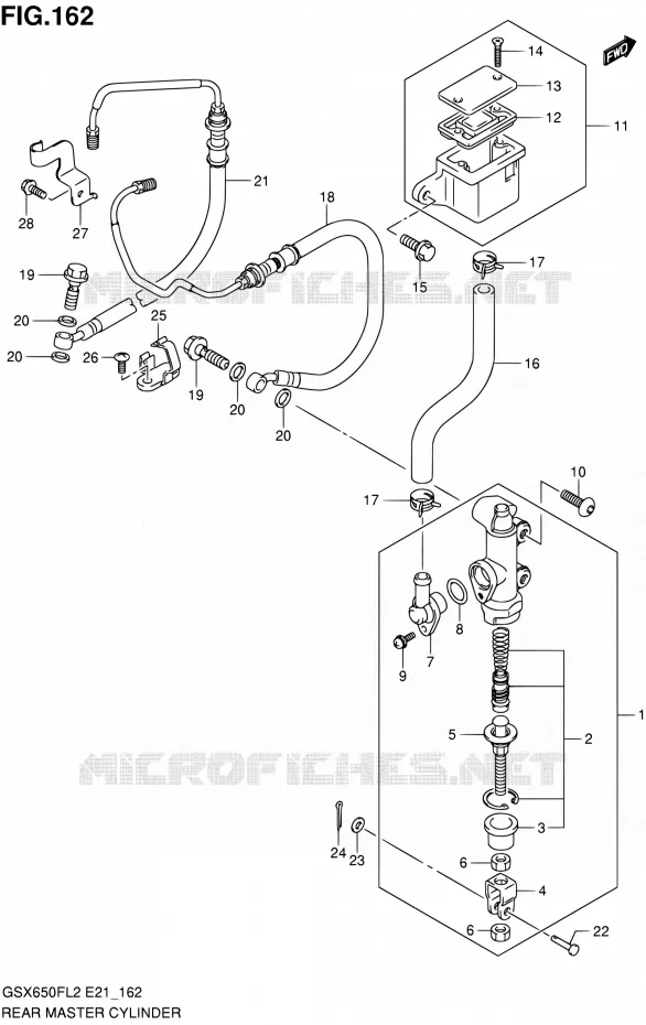 ACHTER HOOFDREMCILINDER (GSX650FAL2 E21) Suzuki MOTO 650 GSX-F 2015  GSX650FAL2(E21)