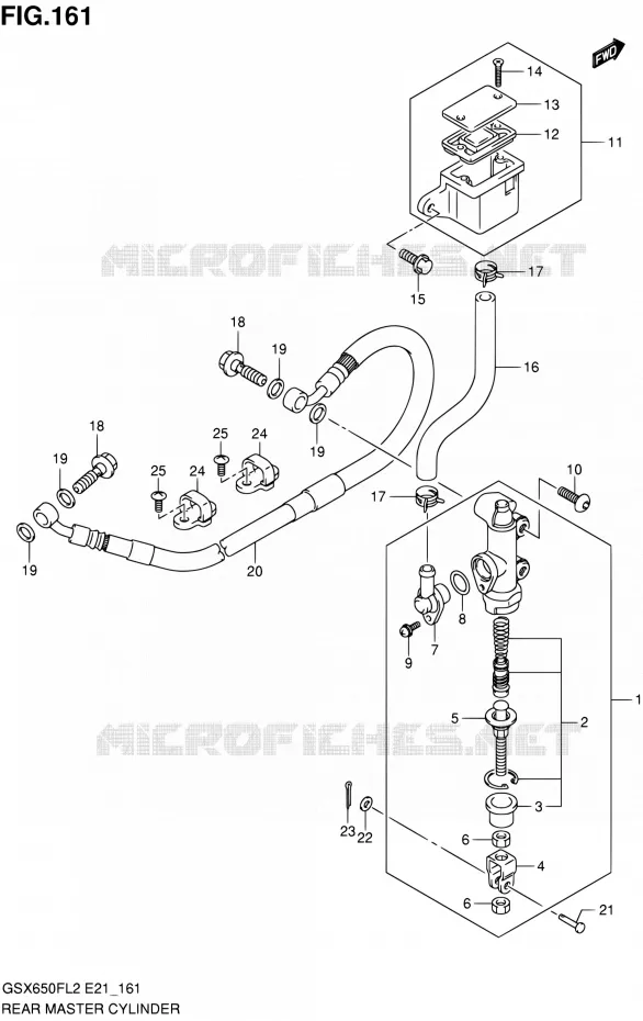 ACHTER HOOFDREMCILINDER (GSX650FUL2 E24) Suzuki MOTO 650 GSX-F 2013  GSX650FAL2(E21)