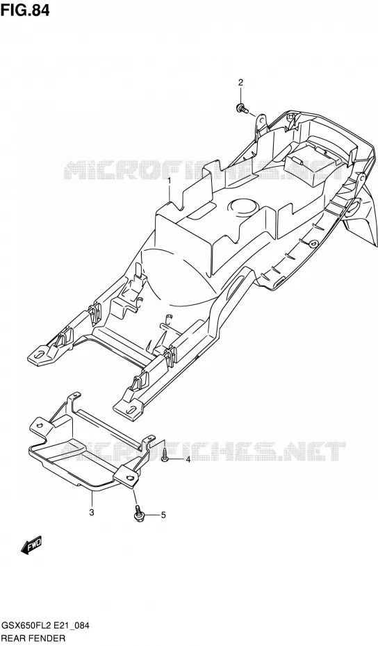 ACHTERSPATBORD (GSX650FL2 E24) Suzuki MOTO 650 GSX-F 2015  GSX650FAL2(E21)