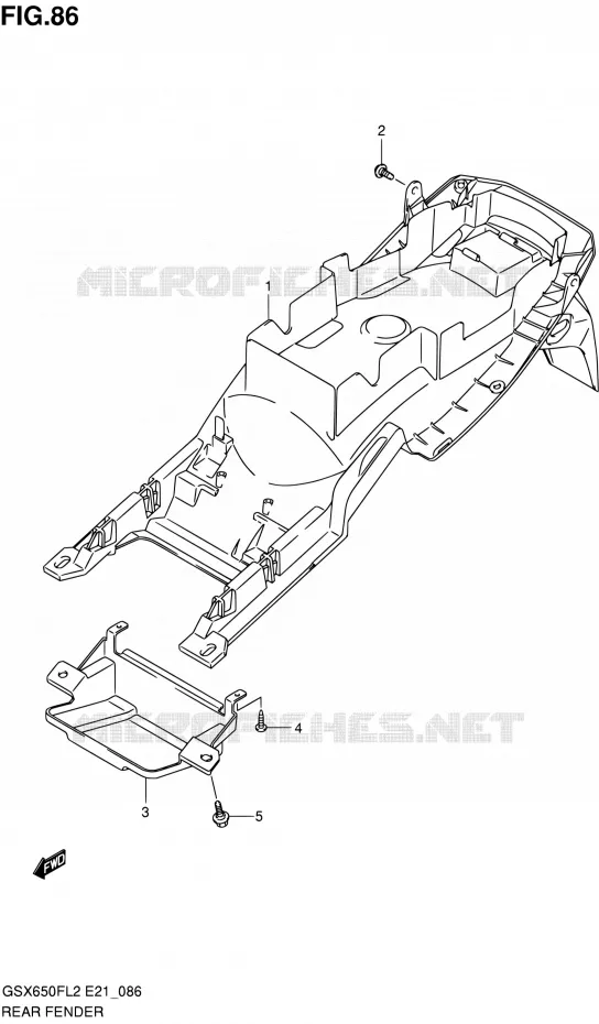 ACHTERSPATBORD (GSX650FUL2 E24) Suzuki MOTO 650 GSX-F 2013  GSX650FAL2(E21)
