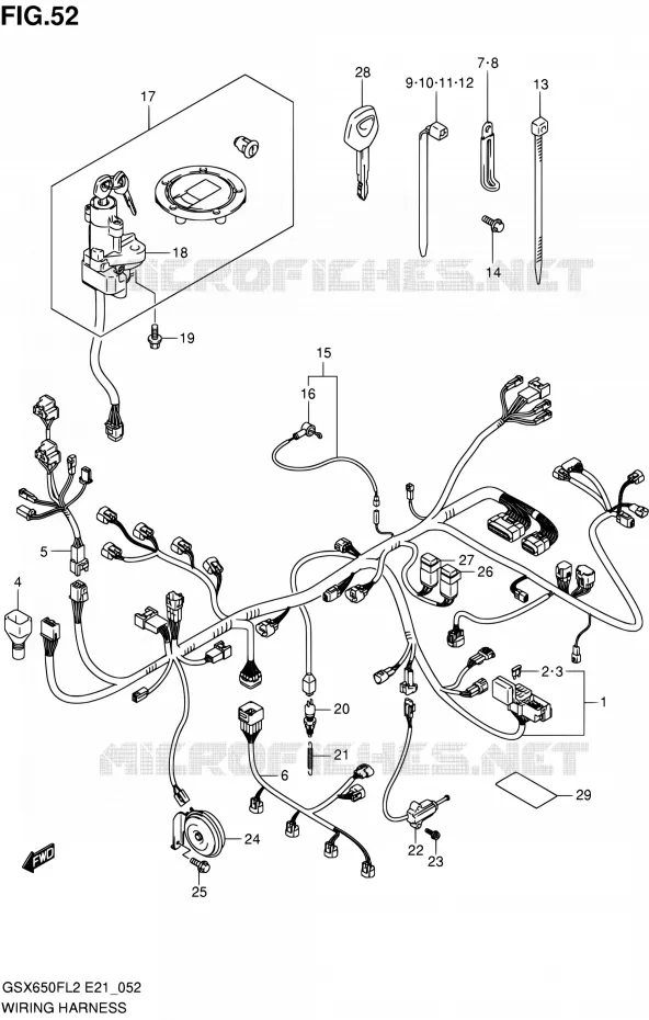BEDRADING (GSX650FL2 E21) Suzuki MOTO 650 GSX-F 2015  GSX650FAL2(E21)