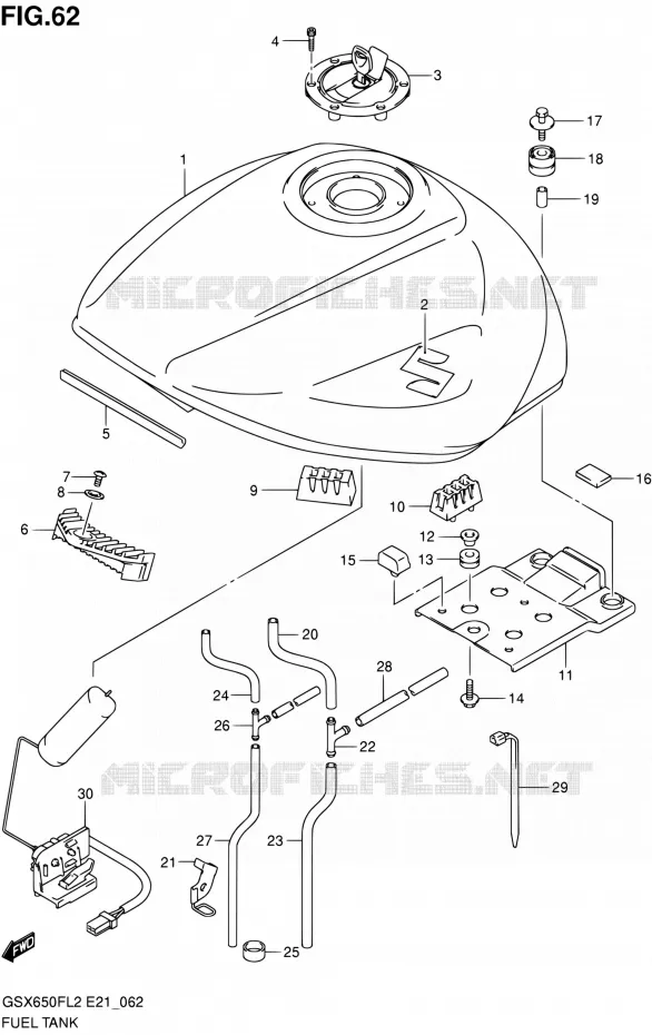 BENZINETANK (GSX650FL2 E21) Suzuki MOTO 650 GSX-F 2012  GSX650FAL2(E21)