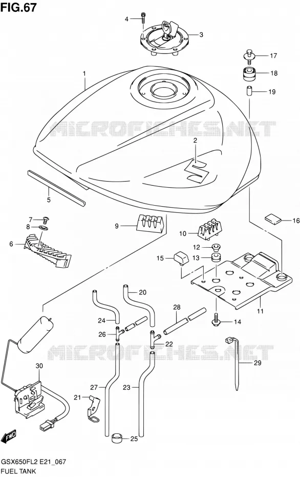 BENZINETANK (GSX650FUAL2 E21) Suzuki MOTO 650 GSX-F 2012  GSX650FAL2(E21)