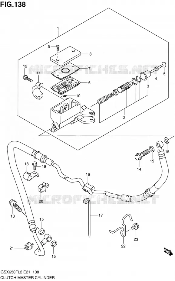 CLUTCH HOOFDREMCILINDER Suzuki MOTO 650 GSX-F 2013  GSX650FAL2(E21)