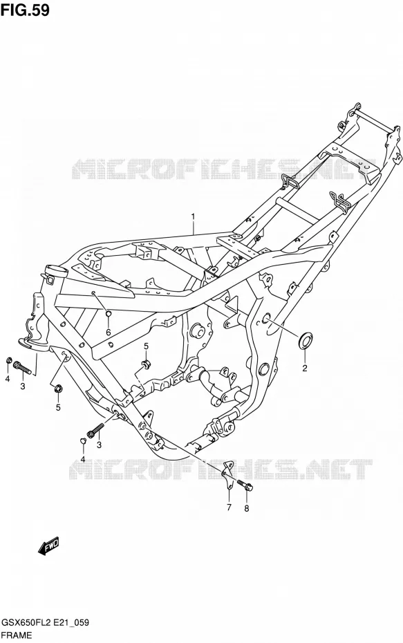 FRAME Suzuki MOTO 650 GSX-F 2013  GSX650FAL2(E21)
