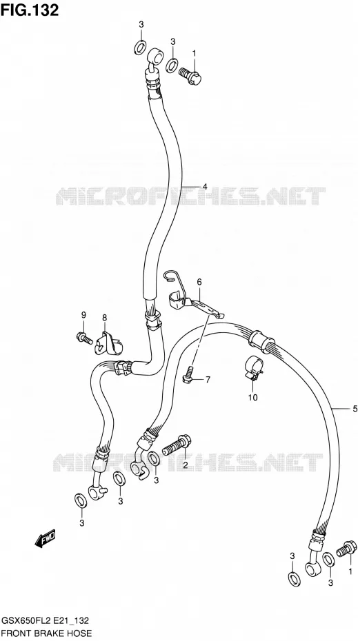 FRONT REMSLANG (GSX650FL2 E24) Suzuki MOTO 650 GSX-F 2015  GSX650FAL2(E21)