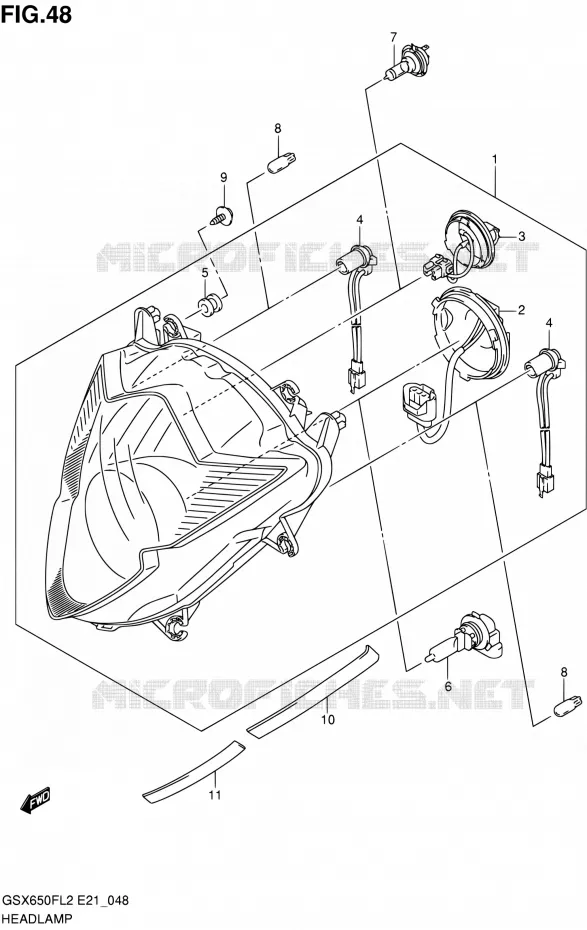 KOPLAMP (GSX650FAL2 E21) Suzuki MOTO 650 GSX-F 2015  GSX650FAL2(E21)
