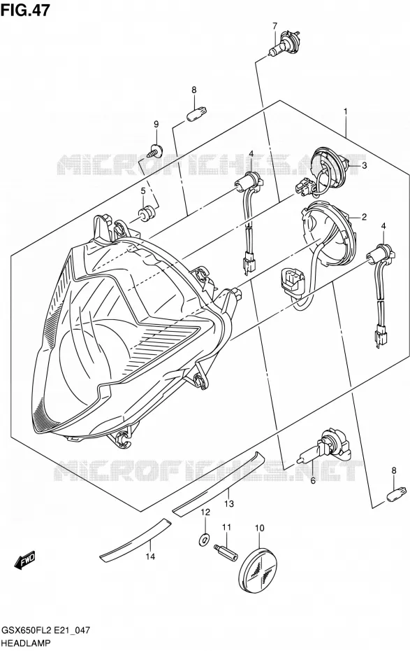 KOPLAMP (GSX650FUL2 E24) Suzuki MOTO 650 GSX-F 2016  GSX650FAL2(E21)