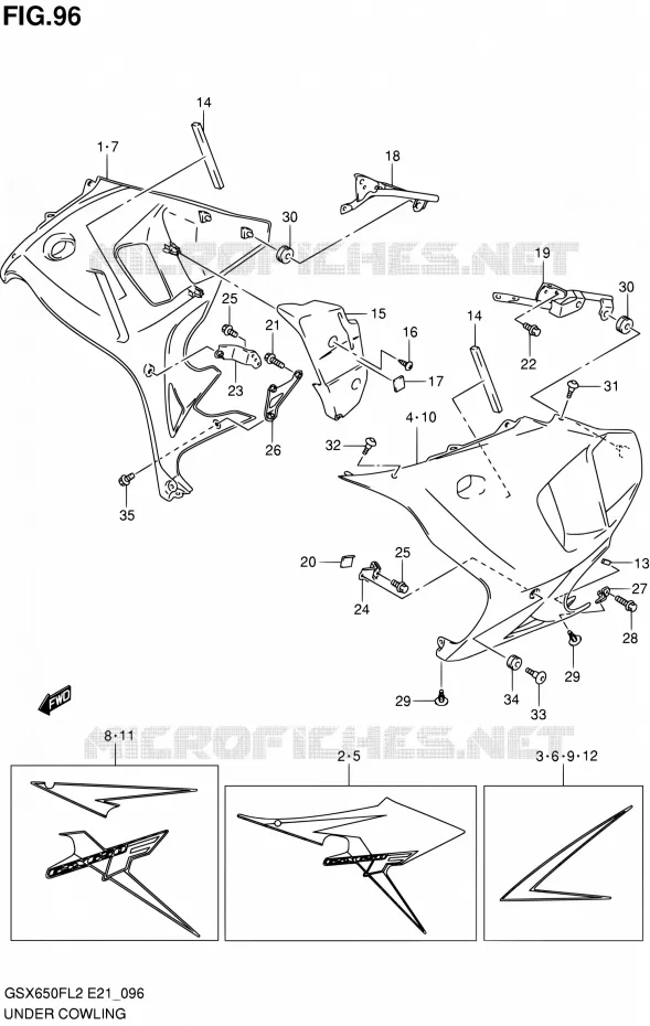 ONDERAANKLEDING (GSX650FUAL2 E21) Suzuki MOTO 650 GSX-F 2016  GSX650FAL2(E21)
