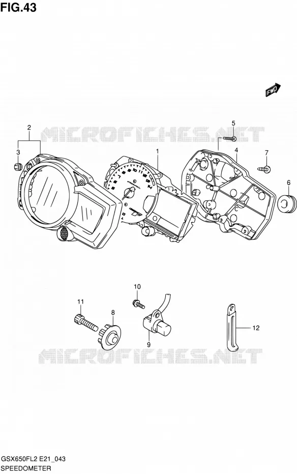 SNELHEIDSMETER (GSX650FUAL2 E21) Suzuki MOTO 650 GSX-F 2016  GSX650FAL2(E21)