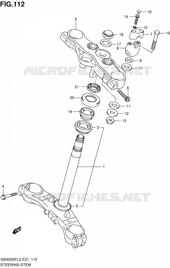 STUURKOLOM (GSX650FL2 E24) Suzuki MOTO 650 GSX-F 2012  GSX650FAL2(E21)
