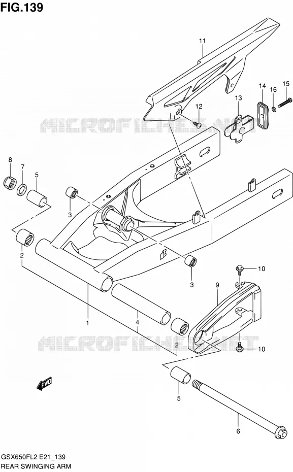 SWINGARM Suzuki MOTO 650 GSX-F 2016  GSX650FAL2(E21)