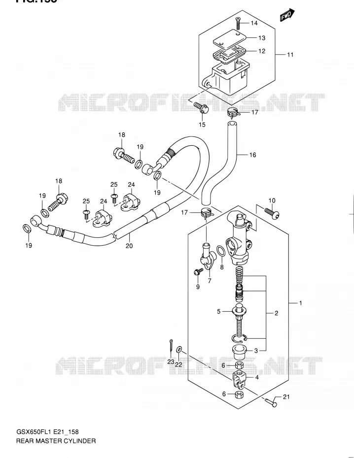 ACHTER HOOFDREMCILINDER (GSX650FL1 E21) Suzuki MOTO 650 GSX-F 2011  GSX650FUL1(E24)