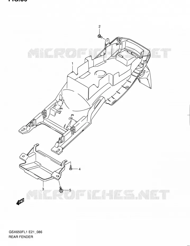 ACHTERSPATBORD (GSX650FUL1 E24) Suzuki MOTO 650 GSX-F 2011  GSX650FUL1(E24)