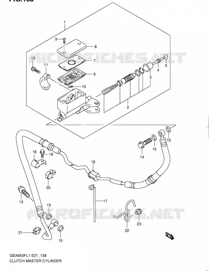 CLUTCH HOOFDREMCILINDER Suzuki MOTO 650 GSX-F 2011  GSX650FUL1(E24)