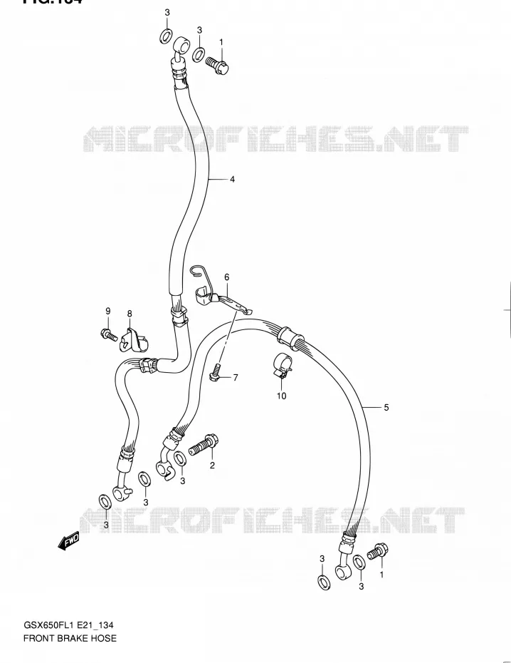 FRONT REMSLANG (GSX650FUL1 E24) Suzuki MOTO 650 GSX-F 2011  GSX650FUL1(E24)