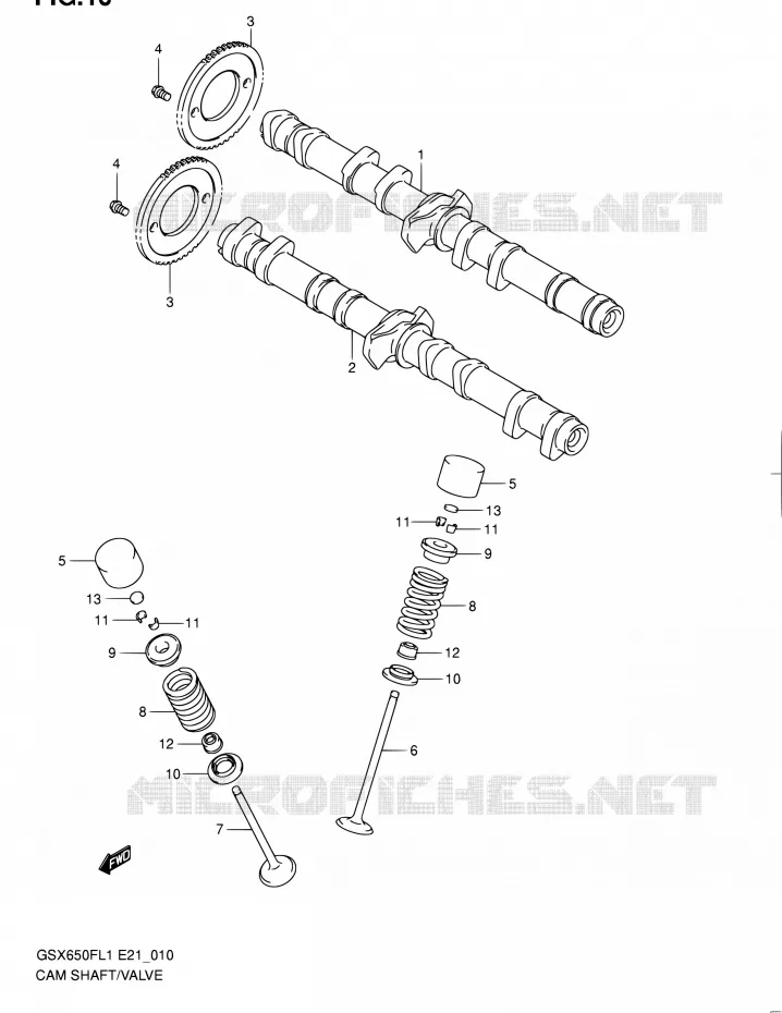 NOKKENAS - VALVES Suzuki MOTO 650 GSX-F 2011  GSX650FUL1(E24)