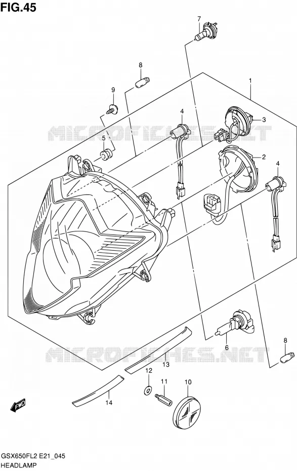 KOPLAMP (GSX650FL2 E24) Suzuki MOTO 650 GSX-F 2012  GSX650FUL2(E21)