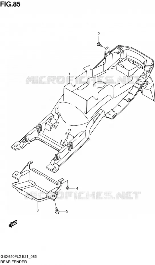 ACHTERSPATBORD (GSX650FUL2 E21) Suzuki MOTO 650 GSX-F 2012  GSX650FUL2(E24)