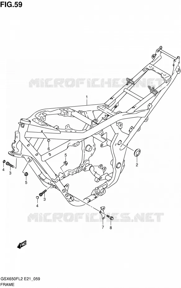 FRAME Suzuki MOTO 650 GSX-F 2012  GSX650FUL2(E24)