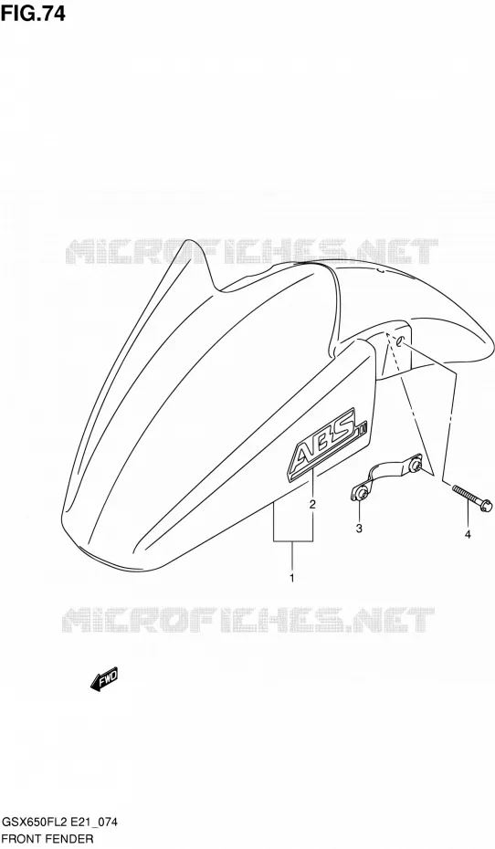 FRONT FENDER (GSX650FAL2 E21) Suzuki MOTO 650 GSX-F 2012  GSX650FUL2(E24)