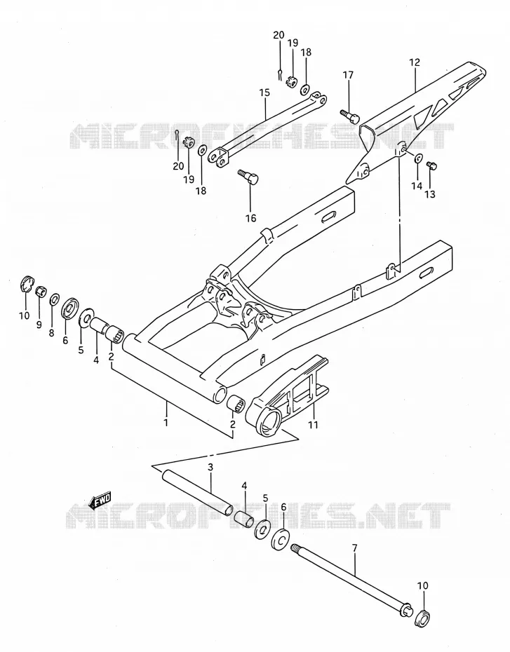 SWINGARM Suzuki MOTO 750 GSX-F 1989  GSX750F K (E03,E28,E33)