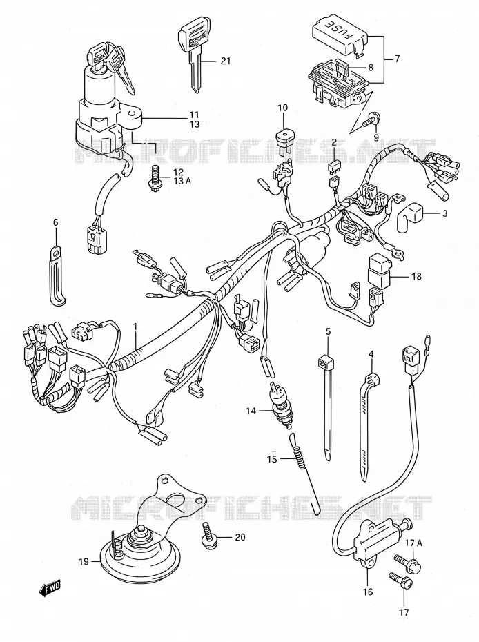 BEDRADING Suzuki MOTO 750 GSX-F 1990  GSX750F L (E03,E28,E33)
