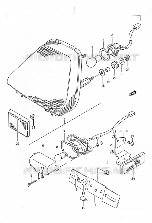 TAIL LIGHT ASSY Suzuki MOTO 750 GSX-F 1995  GSX750F S (E03,E28,E33)