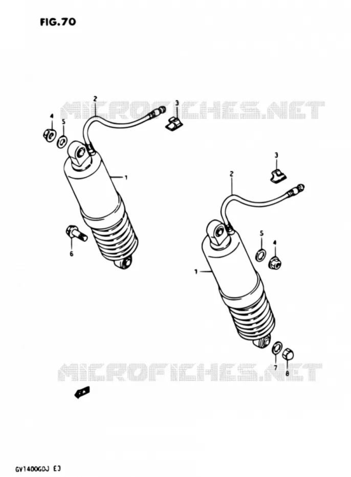 ACHTER SCHOKDEMPER GV1400GDG/GCG/MODELE H/J Suzuki MOTO 1400 CAVALCADE 1987  GV1400GD H/GV1400GC H