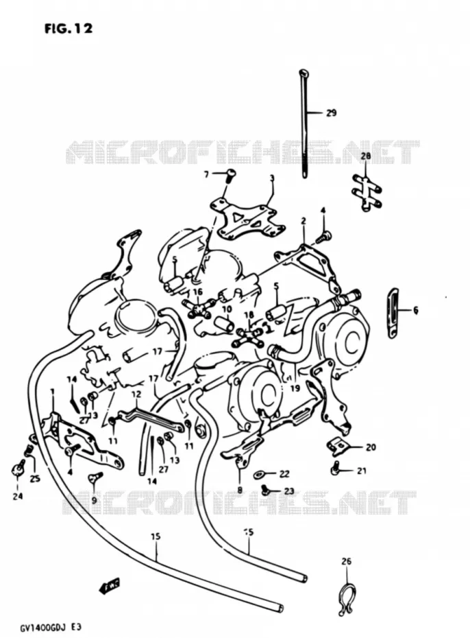 CARBURETOR AANSLUITINGEN Suzuki MOTO 1400 CAVALCADE 1987  GV1400GD H/GV1400GC H