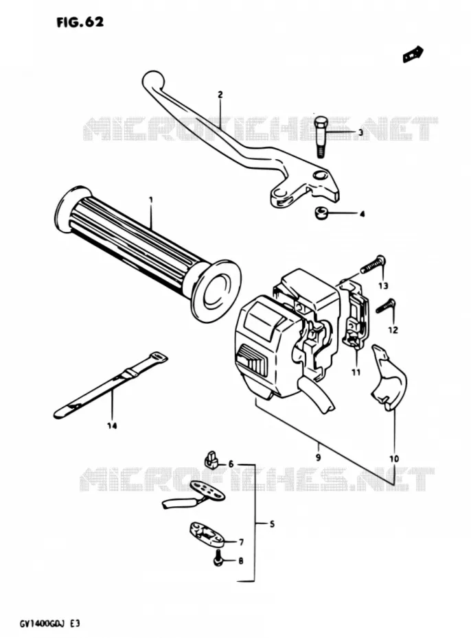 LINKER HANDGREEP Suzuki MOTO 1400 CAVALCADE 1987  GV1400GD H/GV1400GC H