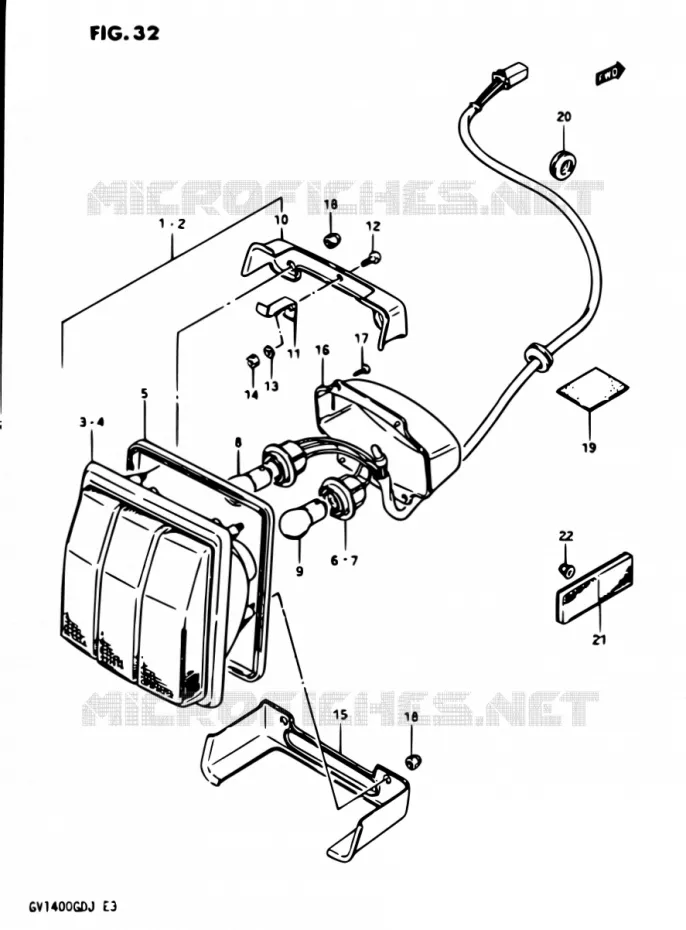 TAIL LIGHT ASSY Suzuki MOTO 1400 CAVALCADE 1987  GV1400GD H/GV1400GC H