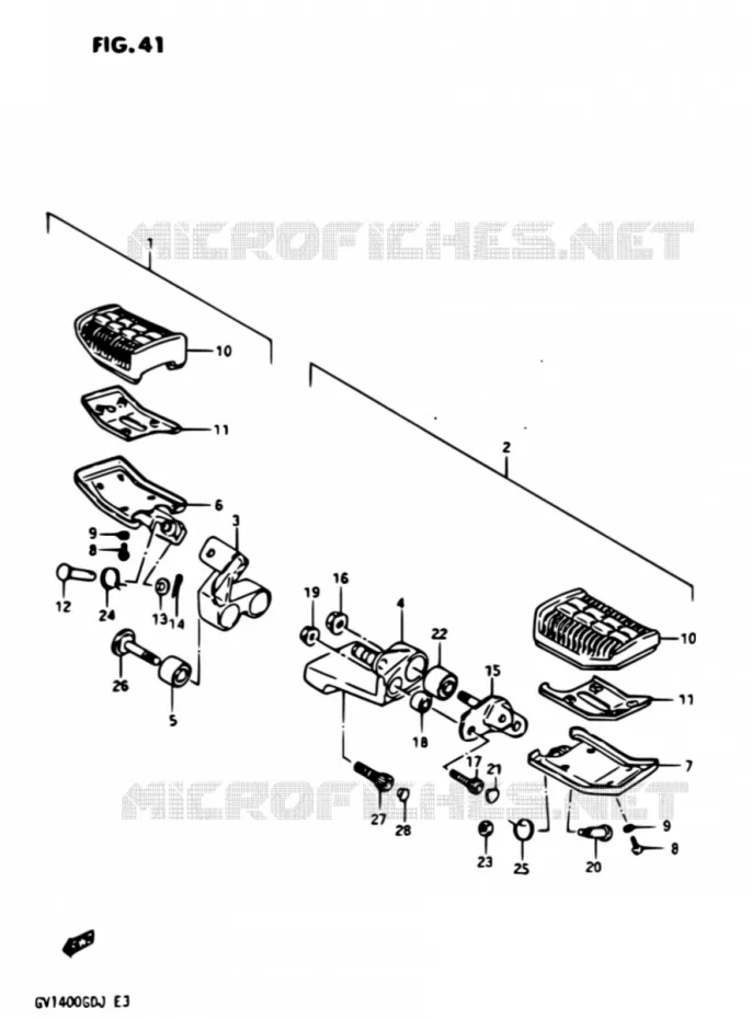 VOORFOOTREST Suzuki MOTO 1400 CAVALCADE 1987  GV1400GD H/GV1400GC H
