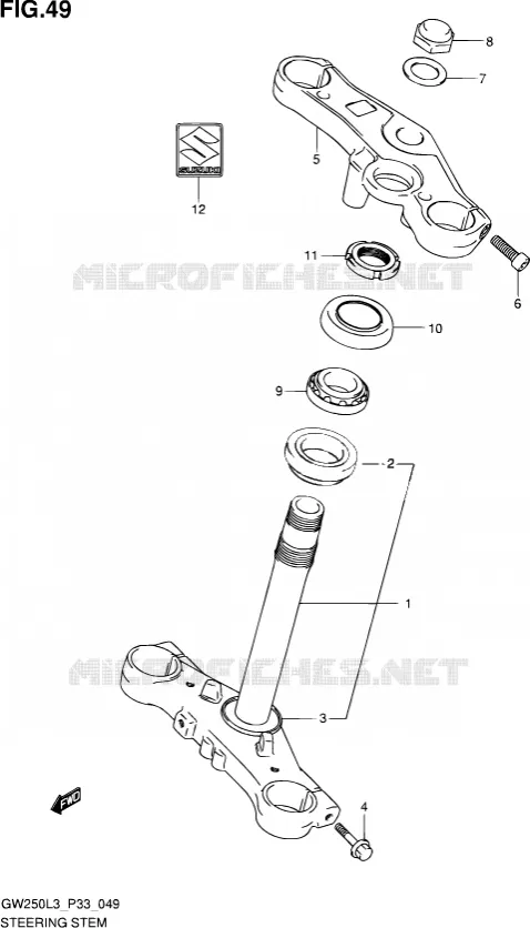 STUURKOLOM Suzuki MOTO 250 INAZUMA 2013  GW250 L3 (P03,P28,P33)