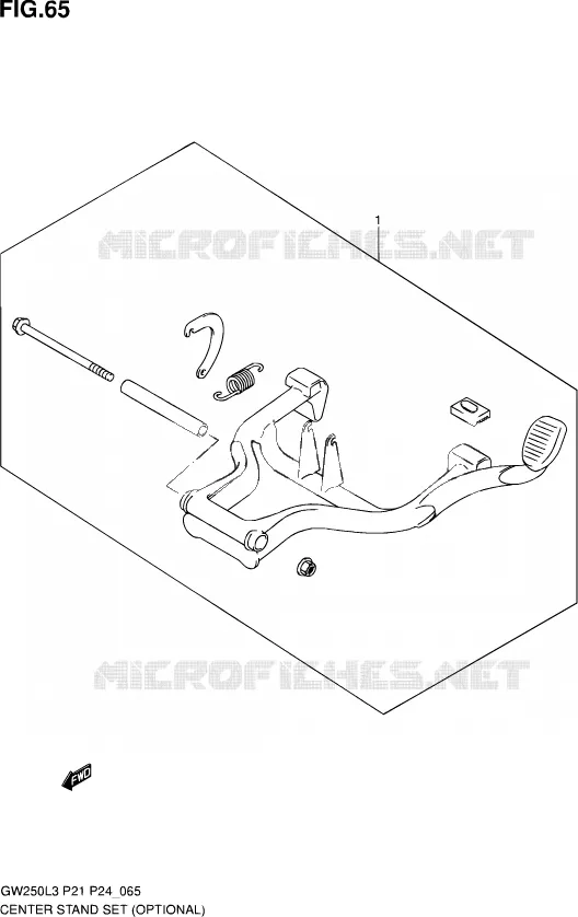 CENTER STAND SET (OPTIONAL) Suzuki MOTO 250 INAZUMA 2014  GW250 L3 (P21)
