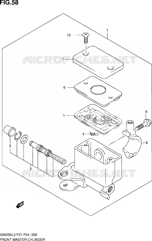 FRONT HOOFDREMCILINDER Suzuki MOTO 250 INAZUMA 2012  GW250 L3 (P21)