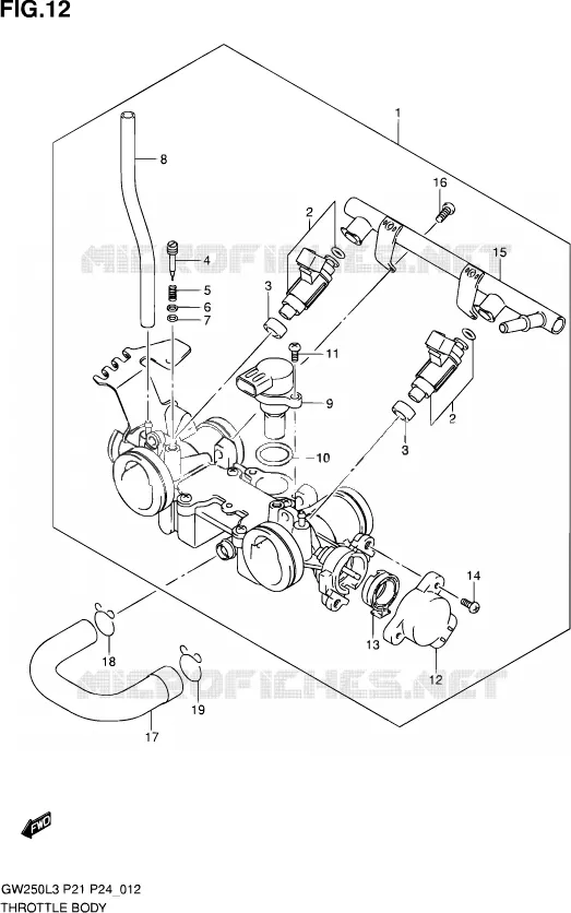 GASKLEPHUIS Suzuki MOTO 250 INAZUMA 2012  GW250 L3 (P21)
