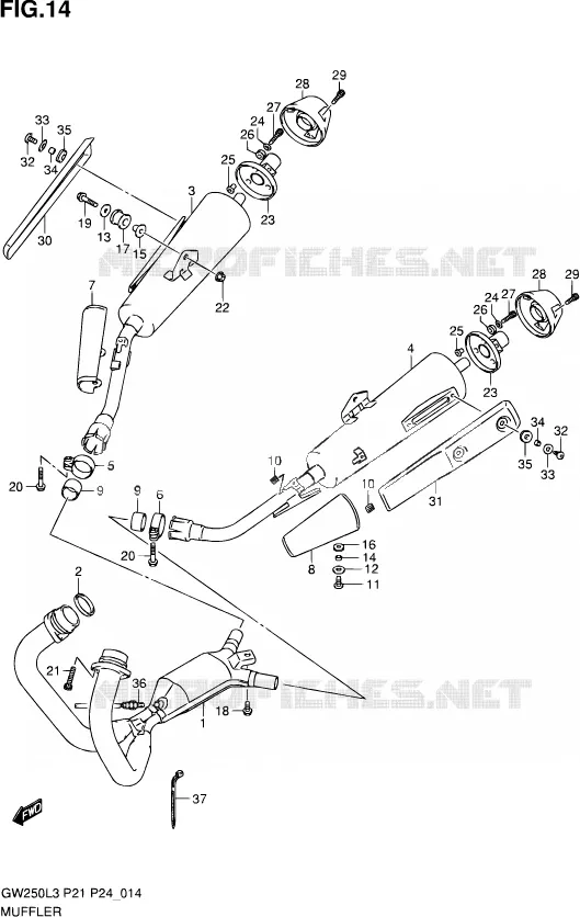 GELUIDDEMPER Suzuki MOTO 250 INAZUMA 2015  GW250 L3 (P21)