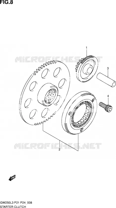 STARTMOTOR CLUTCH Suzuki MOTO 250 INAZUMA 2013  GW250 L3 (P24)