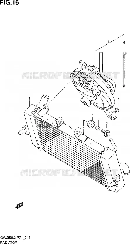 RADIATOR Suzuki MOTO 250 INAZUMA 2013  GW250 L3 (P71)