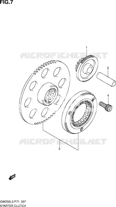 STARTMOTOR CLUTCH Suzuki MOTO 250 INAZUMA 2013  GW250 L3 (P71)