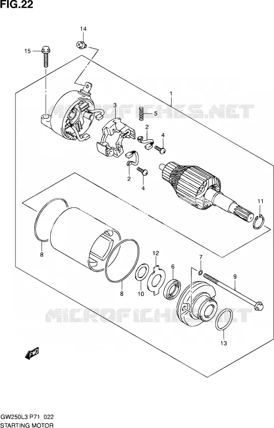 STARTMOTOR Suzuki MOTO 250 INAZUMA 2013  GW250 L3 (P71)