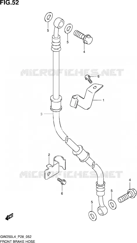 FRONT REMSLANG Suzuki MOTO 250 INAZUMA 2014  GW250 L4 (P28)