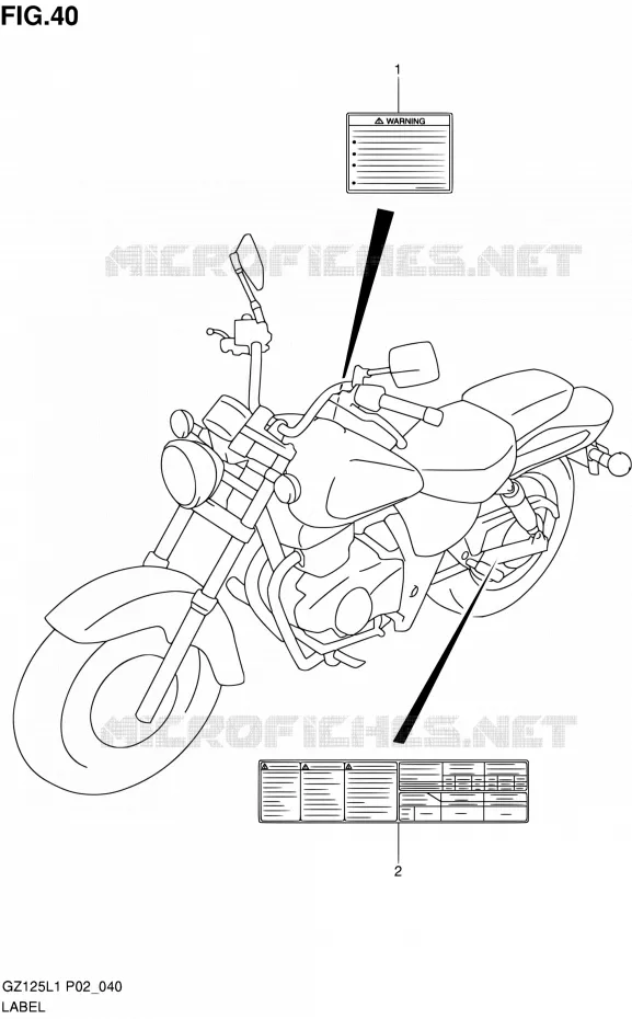 ETIKET (MODEL P02) Suzuki MOTO 125 MARAUDER 2011  GZ125L1(E02)