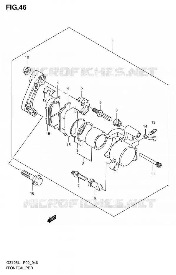 FRONT CALIPER Suzuki MOTO 125 MARAUDER 2011  GZ125L1(E02)