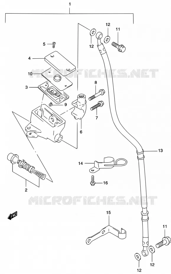 FRONT HOOFDREMCILINDER Suzuki MOTO 250 MARAUDER 2003  GZ250 K3 (E03,E28,E33)